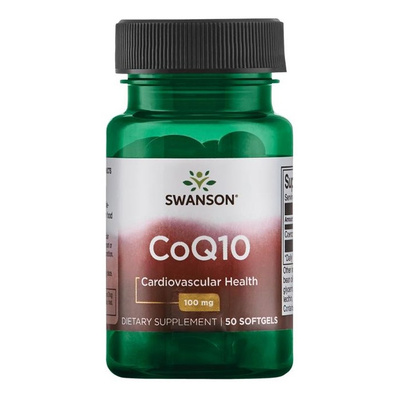 Swanson CoQ10 100mg Koenzym Q10 dla Energii i Serca 50 Kapsułek