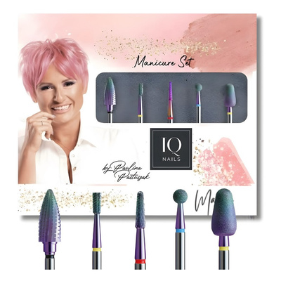IQ Nails Magic Set Professional Manicure Kit Zestaw Frezów 5 Sztuk
