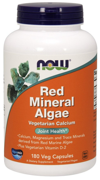 Now Foods Red Mineral Algae Wspomaga Funkcje Stawów 180 Kapsułek