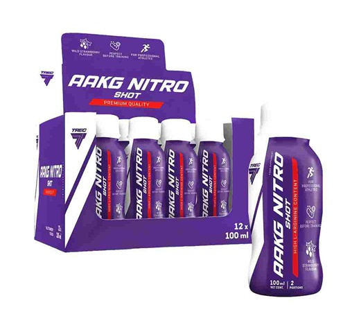 AAKG Nitro Shot, Wild Strawberry - 12 x 100ml.