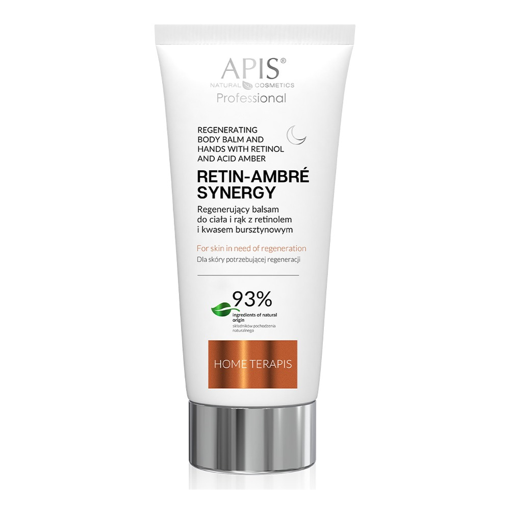 Apis Retin Ambre Synergy Regenerujący Balsam do Ciała i Rąk z Retinolem i Kwasem Bursztynowym dla Skóry z Przebarwieniami Potrzebującej Regeneracji  na Noc 200ml