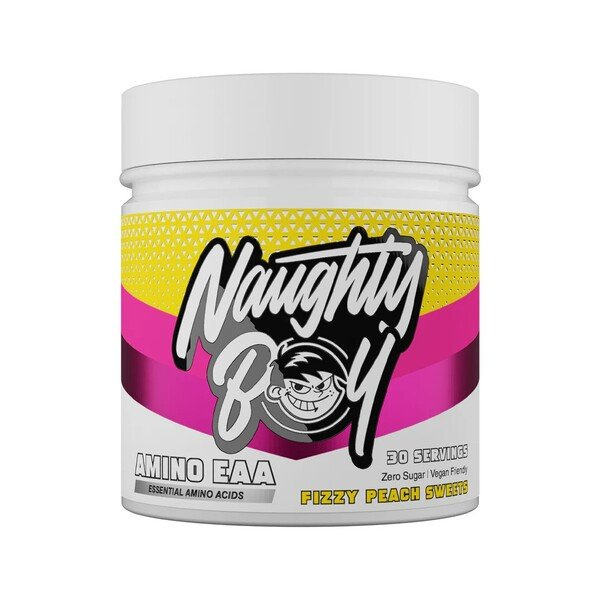 Naughty Boy Amino EAA o Smaku Brzoskwiniowych Cukierków Aminokwasy w Proszku Na Regenerację 345g
