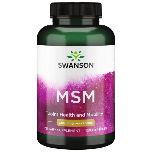 Swanson MSM 1000mg na Stawy i Skórę z Siarką Organiczną 120 Kapsułek