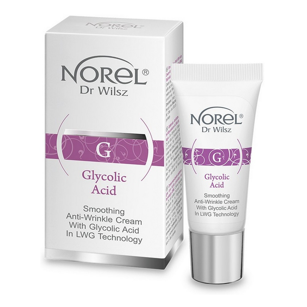 Norel Glycolic Acid Wygładzający Anti-Age Krem z Kwsami AHA i Ekstraktem z Irysa 15ml