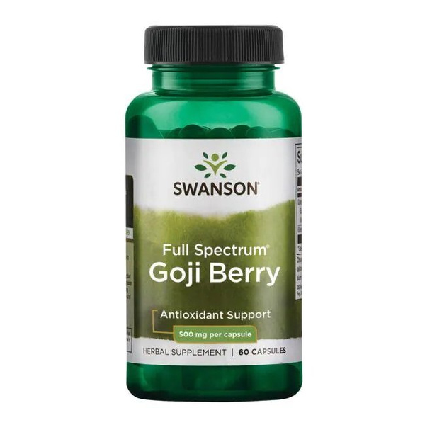 Swanson Jagody Goji 500mg na Witalność i Odporność 60 Kapsułek