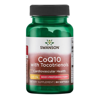 Swanson CoQ10 100mg z Tokotrienolami Wsparcie dla Serca 60 Kapsułek