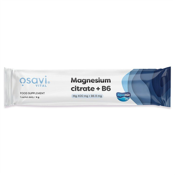 Osavi Cytrynian Magnezu i Witamina B6 w proszku 4g 1 porcja