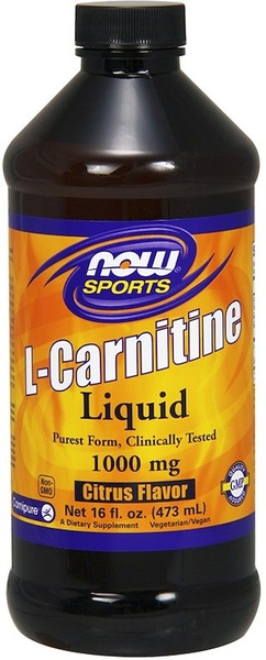 NOW Foods L-Karnityna w Płynie 1000mg Poncz Tropikalny Na Metabolizm Tłuszczów 473ml