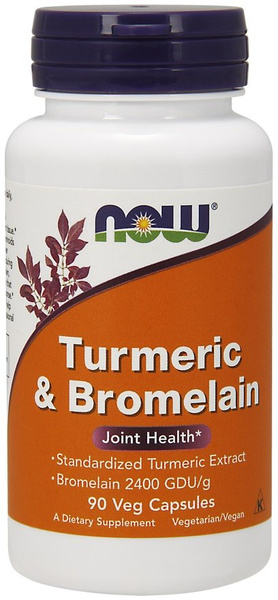 Now Foods Turmeric & Bromelain Wspomaga Zdrowie Stawów 90 Kapsułek
