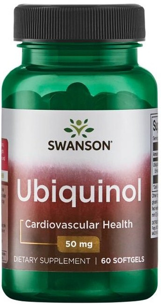 Swanson Ubiquinol 50mg Aktywny Koenzym Q10 na Energię Komórkową 60 Kapsułek