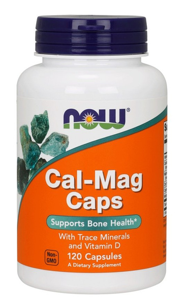 NOW Foods Cal-Mag Caps Suplement na Zdrowe Kości z Witaminą D 120 Kapsułek