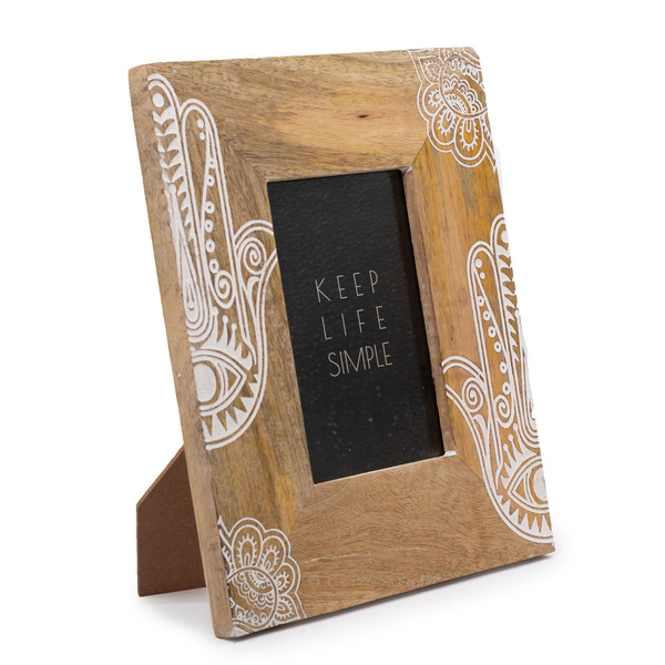 Med Mango Wood Picture Framel (for 10x15cm) 26x20x2cm - Hansa - White