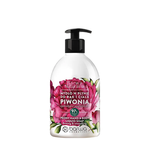 Barwa Naturalna Ujędrniająco - Wygładzające Mydło w Płynie Piwonia 500ml