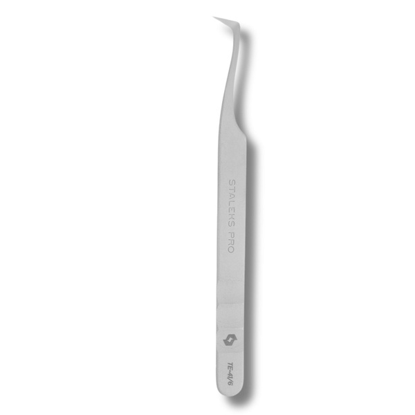 Staleks Pro Profesjonalna Pęseta do Rzęs EXPERT 41 TYPE 6 w Kształcie Litery L 75' 110mm 1 Sztuka