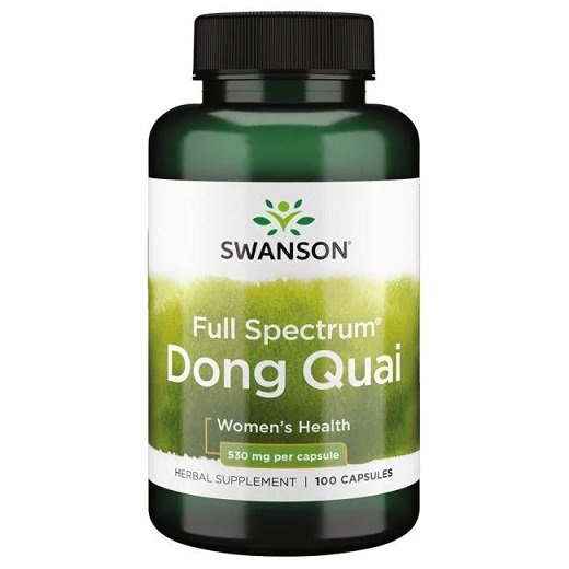 Swanson Dong Quai 530mg Dzięgiel Chiński Wsparcie dla Kobiet 100 Kapsułek