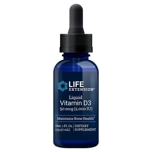 Life Extension Witamina D3 w Płynie 50mcg 2000 IU na Odporność i Zdrowe Kości 29ml