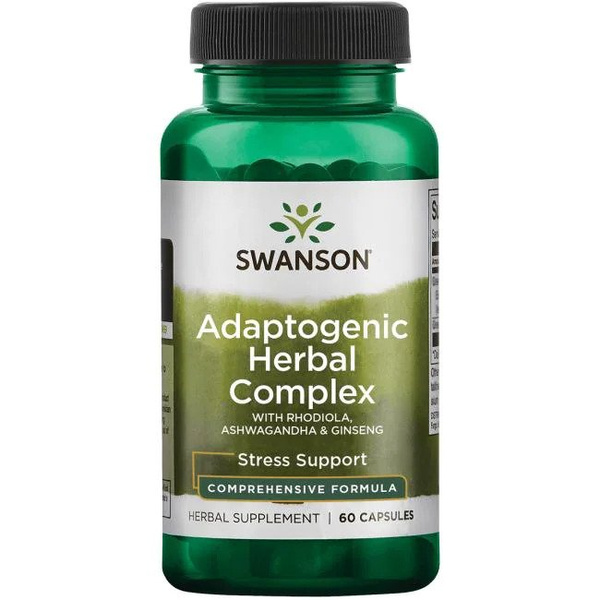Swanson Adaptogenic Herbal Complex na Wsparcie w Okresie Stresu 60 Kapsułek
