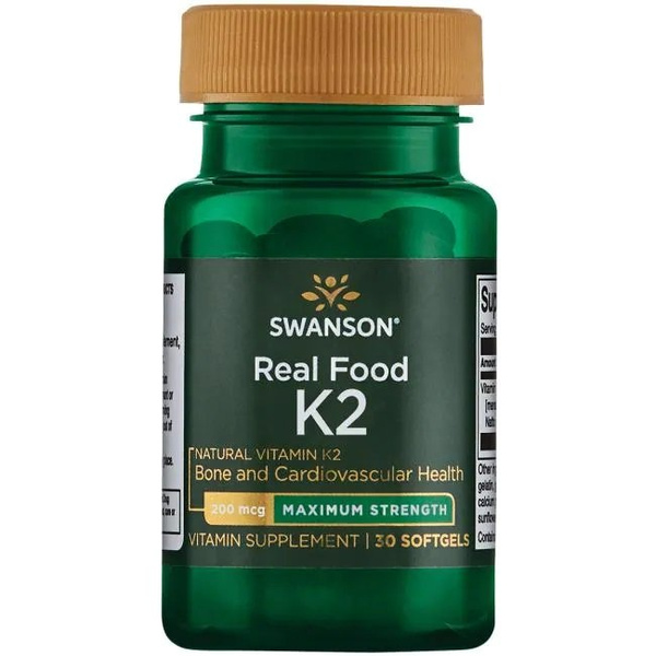 Swanson Witamina K-2 200mcg na Zdrowe Kości i Krzepnięcie 30 Kapsułek