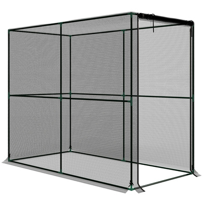 Outsunny Fruit Cage Bird Netting, Brassica Cage Plant Protection Tent with Zipped Door, Anti Bird, Insects, Small Animals, Black