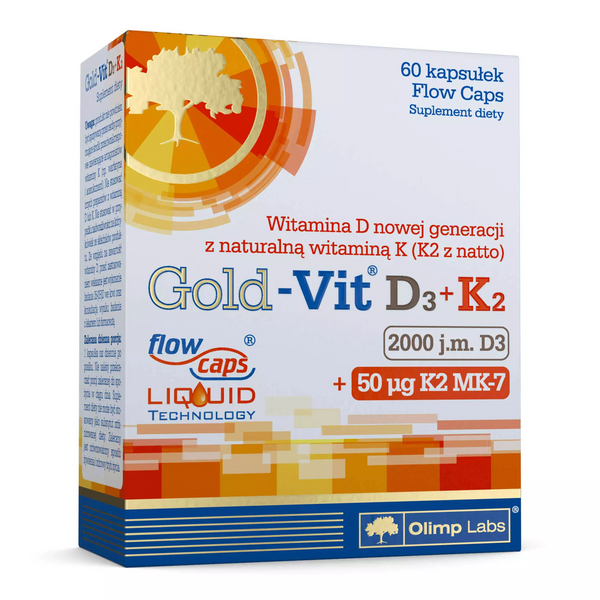 Olimp Gold-Vit D3+K2 2000 IU na Odporność i Zdrowe Kości 60 Kapsułek