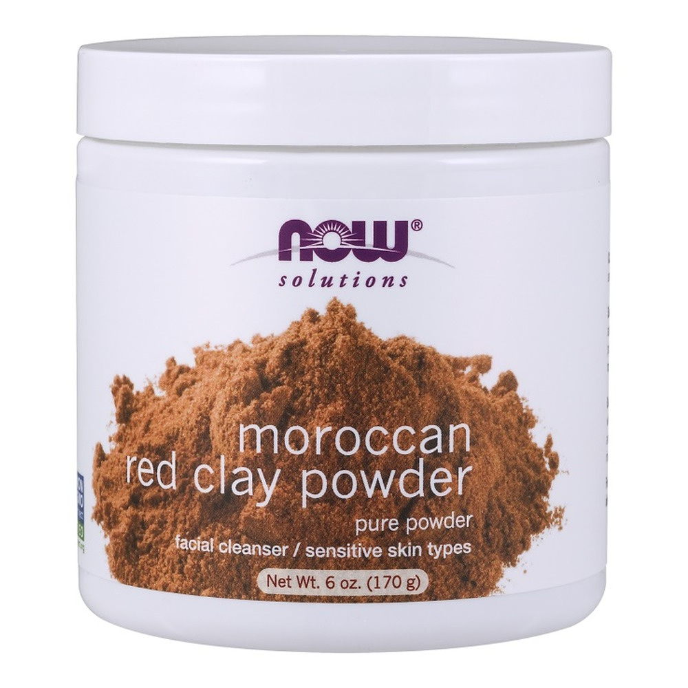 Now Foods Red Clay Powder Moroccan Czerwona Glinka dla Skóry Wrażliwej 170g