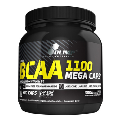 Olimp BCAA 1100 Mega Caps Aminokwasy dla Osób Aktywnych 300 Kapsułek