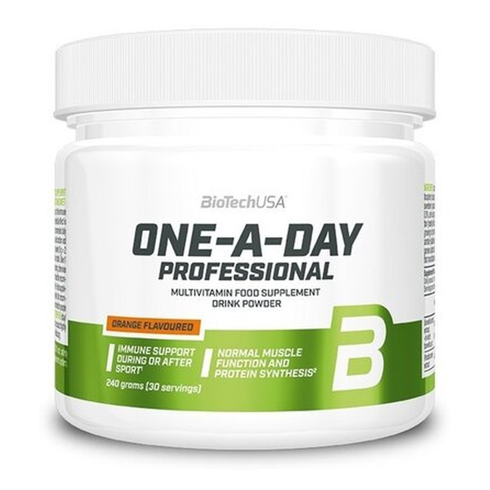 BioTechUSA One-A-Day Professional Pomarańczowa Multiwitamina w Proszku dla Sportowców 240g