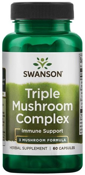 Swanson Triple Mushroom Complex Wspomagający Odporność 60 Kapsułek