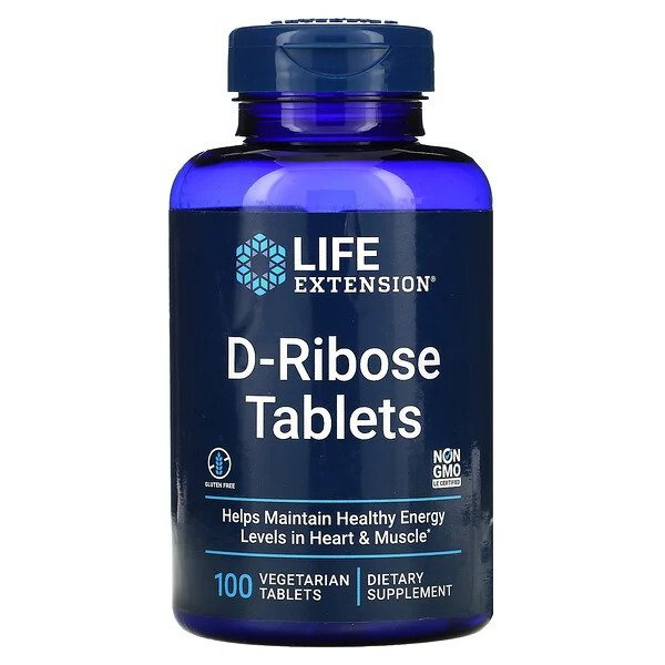 Life Extension D-Ryboza w Tabletkach na Wsparcie Energii Komórkowej 100 Tabletek Wegetariańskich