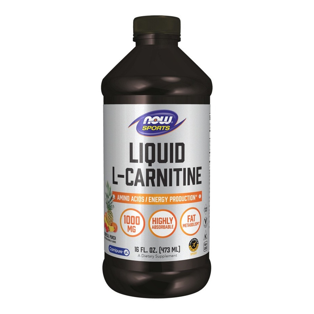 NOW Foods L-Karnityna w Płynie 1000mg Poncz Tropikalny Na Metabolizm Tłuszczów 473ml