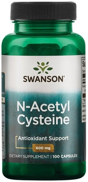 Swanson N-Acetylocysteina NAC 600mg na Ochronę Komórek i Wątroby 100 Kapsułek