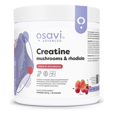Creatine, Mushrooms & Rhodiola, Cherry & Strawberry - 300g