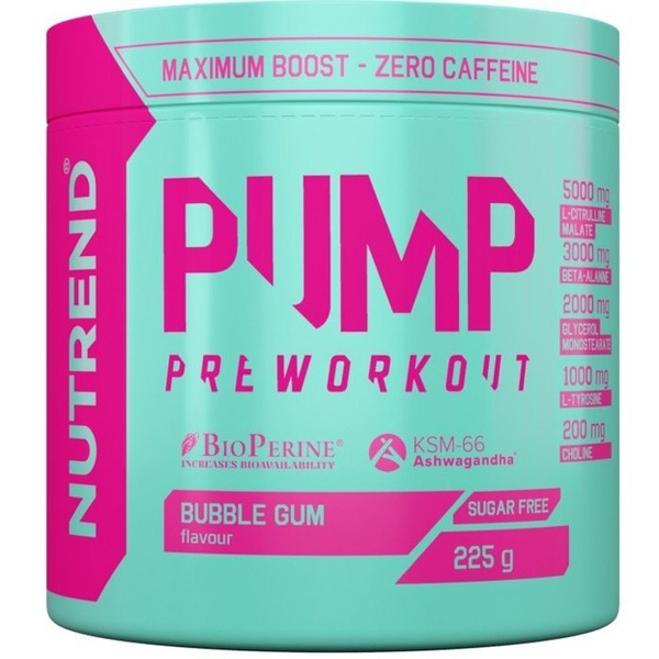 Nutrend Pump Przedtreningówka na Pompę Mięśniową i Wydajność Guma Balonowa 225g