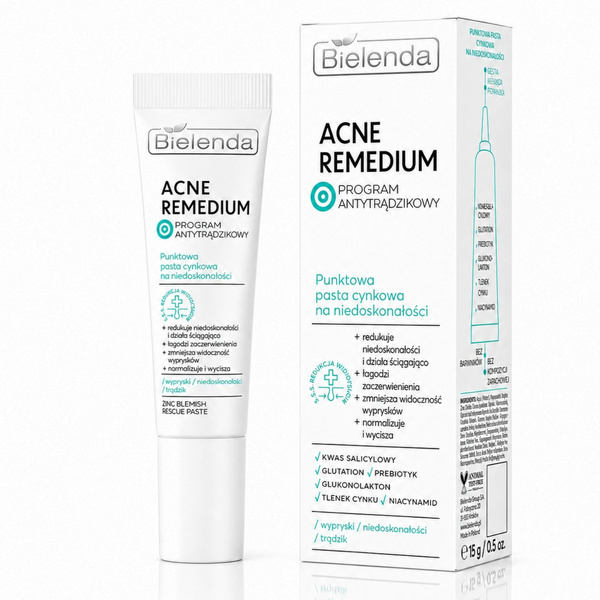 Bielenda Acne Remedium Matująca Pasta Cynkowa na Niedoskonałości 15g