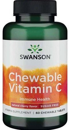 Swanson Witamina C 500mg do Ssania na Odporność Wiśnia 60 Tabletek