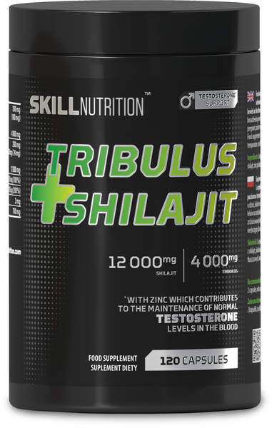 Skill Nutrition Tribulus i Shilajit 120 wegańskich kapsułek z cynkiem