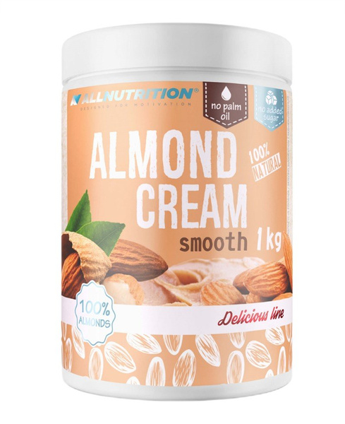 Allnutrition Krem Migdałowy Gładki Naturalne Źródło Białka i Tłuszczów 1000g