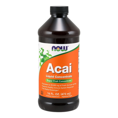 NOW Foods Acai Koncentrat w Płynie Na Wsparcie Odporności i Ochronę Antyoksydacyjną 473ml