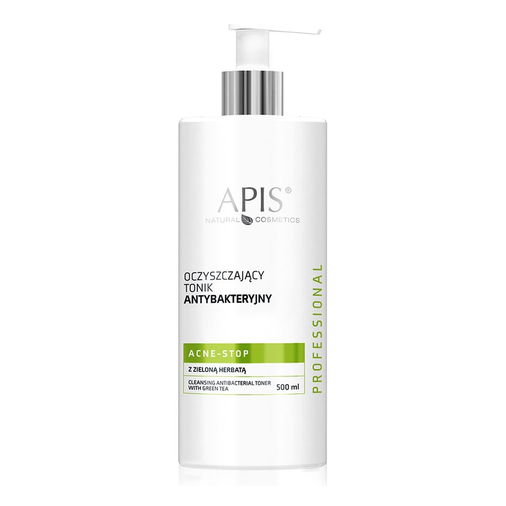 Apis Professional Acne Stop Oczyszczający Tonik Antybakteryjny z Zieloną Herbatą dla Cery Trądzikowej Tłustej i Mieszanej 500ml
