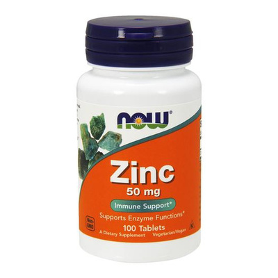Now Foods Zinc 50mg 100 Tabletek