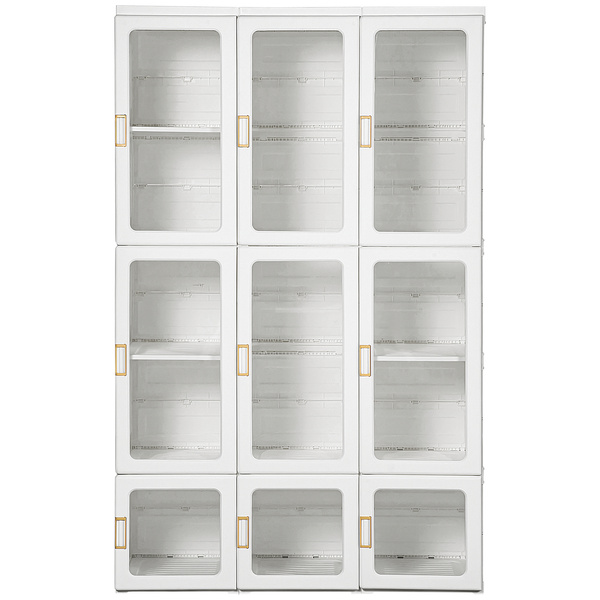 HOMCOM Portable Clothes Wardrobe for Bedroom, Foldable Clothes Organiser with Cube Storage, Hanging Rods, Magnet Doors, White