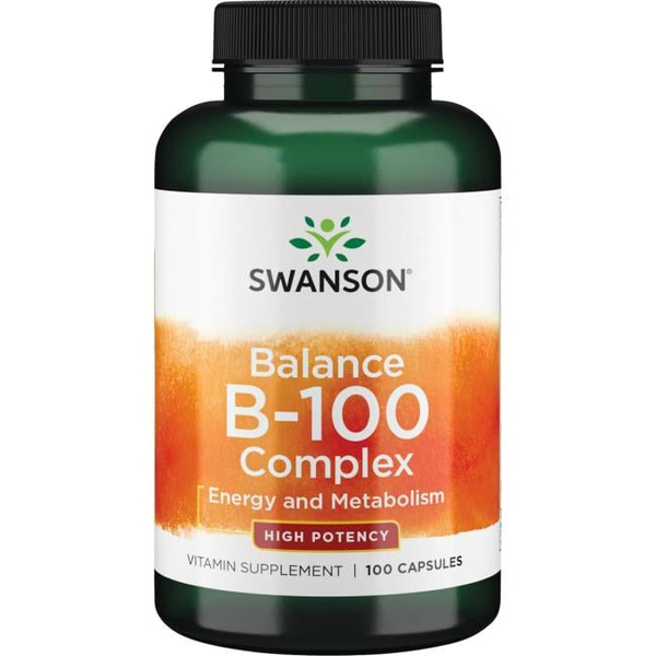 Swanson Balance B-100 Complex Wysoka Dawka Witamin z Grupy B 100 Kapsułek