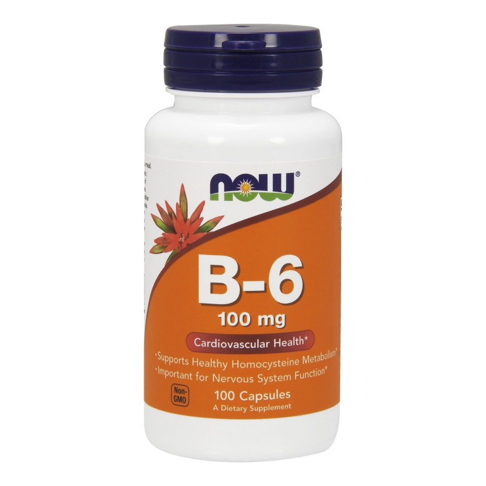 Now Foods Vitamin B-6 100mg Wspiera Układ Nerwowy 100 Kapsułek