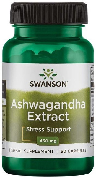 Swanson Ashwagandha Extract 450mg na Stres i Witalność 60 Kapsułek