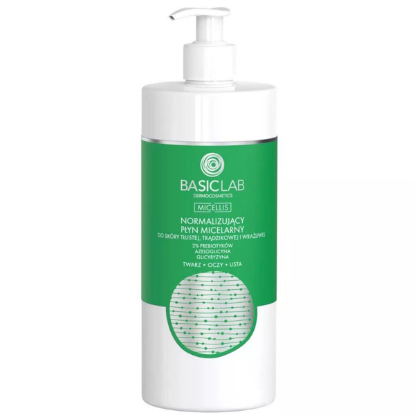 BasicLab Micellis Normalizujący Płyn Micelarny do Skóry Tłustej i Wrażliwej 500 ml