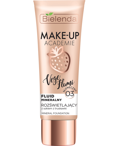 Bielenda Make-Up Academie Mineral Vege Flumi Fluid Mineralny Rozświetlający 03 Słoneczny Beż 30g