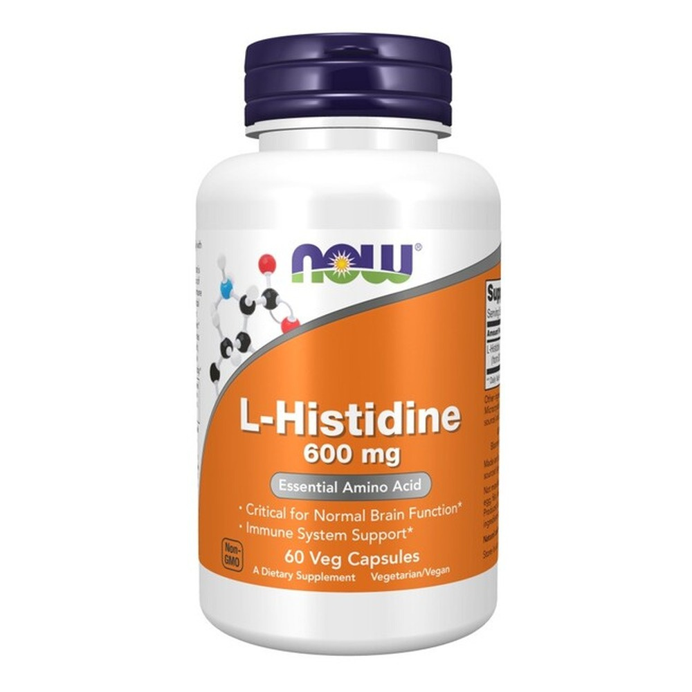 NOW Foods L-Histydyna 600mg Na Odporność i Funkcje Mózgu 60 Kapsułek