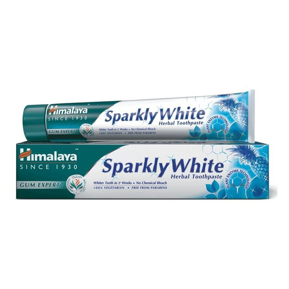 Himalaya Sparkly White Wybielająca Pasta do Zębów o Zaawansowanej Ziołowej Formule z Enzymami Papayi  i Ananasa 75ml