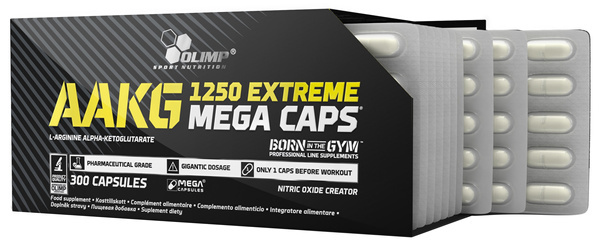 Olimp AAKG Extreme Mega Caps 1250mg Argininy na Trening 300 Kapsułek