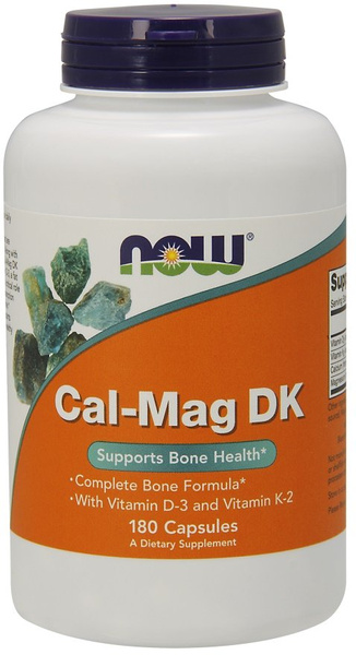 NOW Foods Cal-Mag DK Suplement na Zdrowe Kości 180 Kapsułek